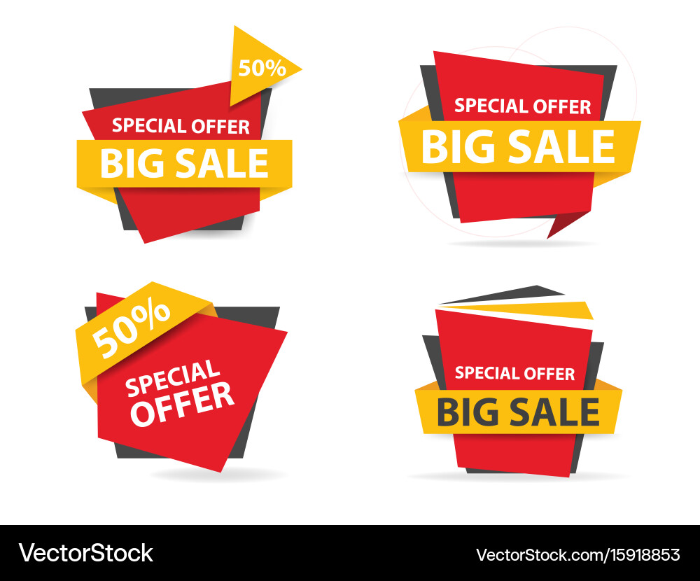 Bunt Angebot Banner Kollektion vektorbild