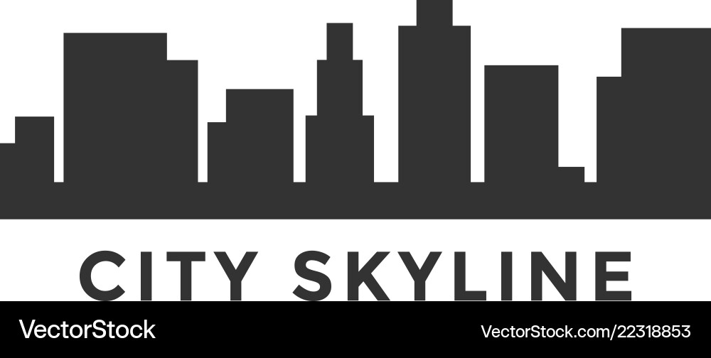 City skyline silhouette design template vector image