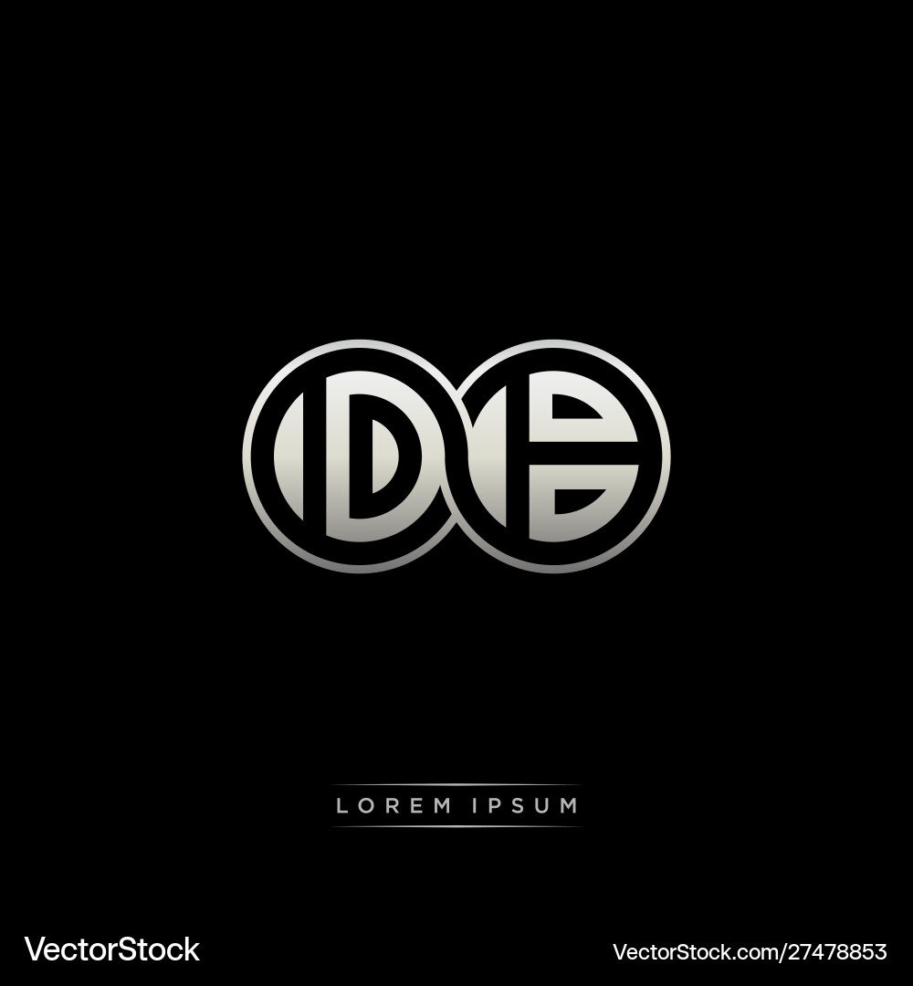 Db initial letter linked circle capital monogram vector image