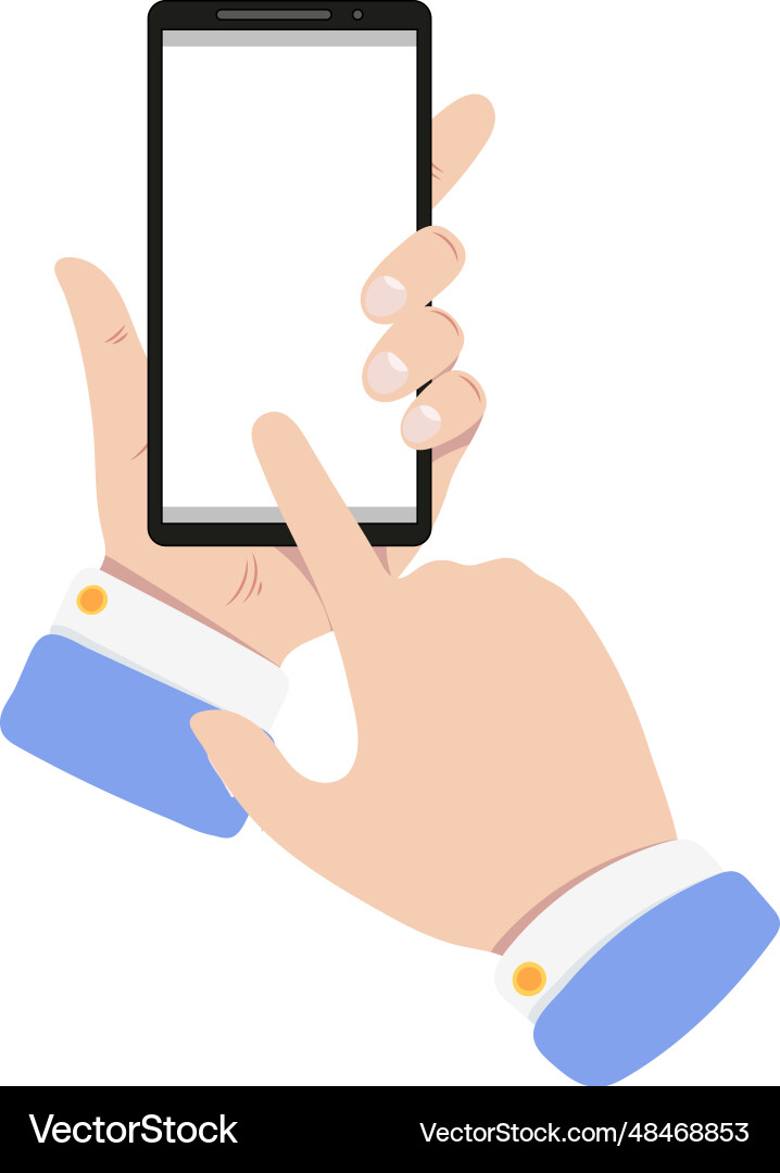 Finger touch empty phone screen app template vector image