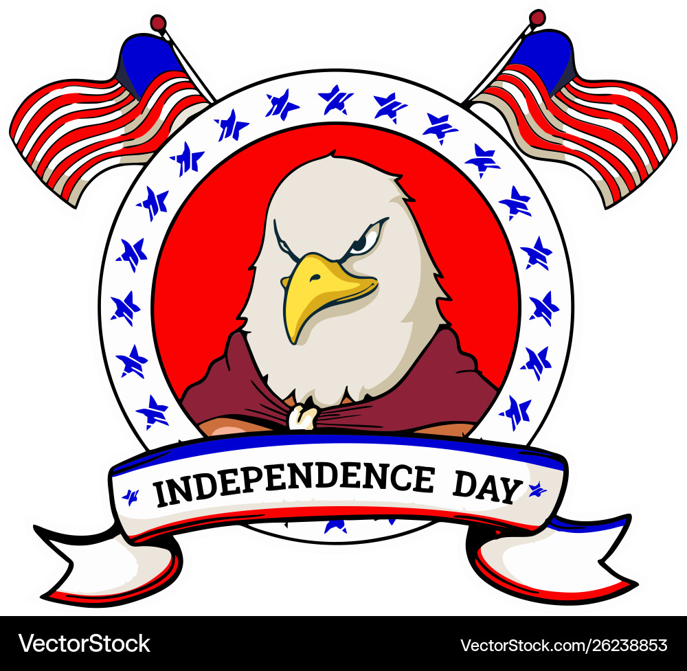 Independence day eagle art design Vector Image