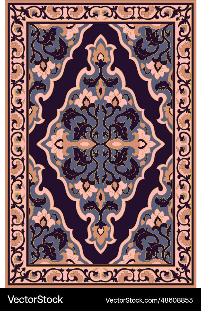 Oriental carpet design – Royalty-Free Vector | VectorStock