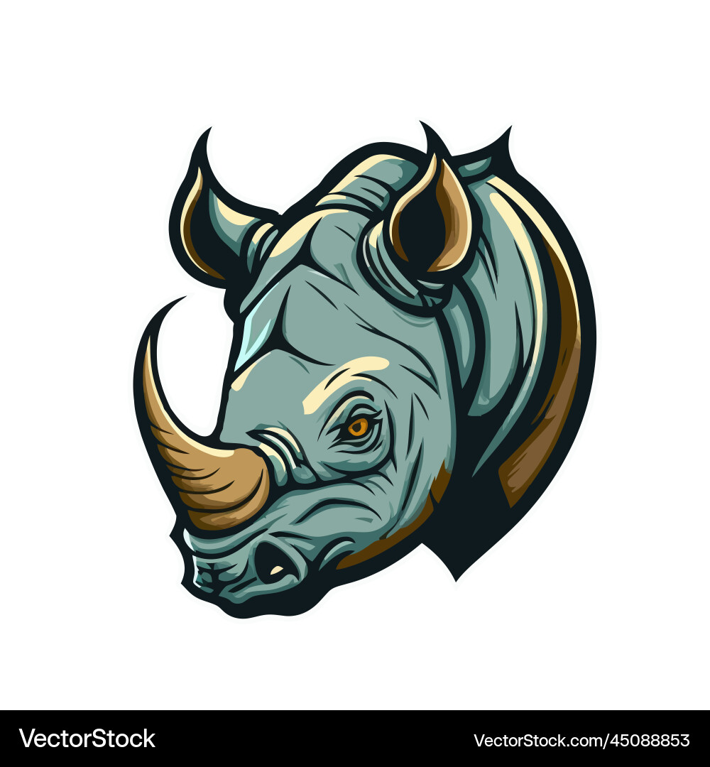Rhino Kopf Logo Maskottchen Charakter rhinoceros wild Rhino Kopf Logo Maskottchen Charakter rhinoceros wild vektorbild