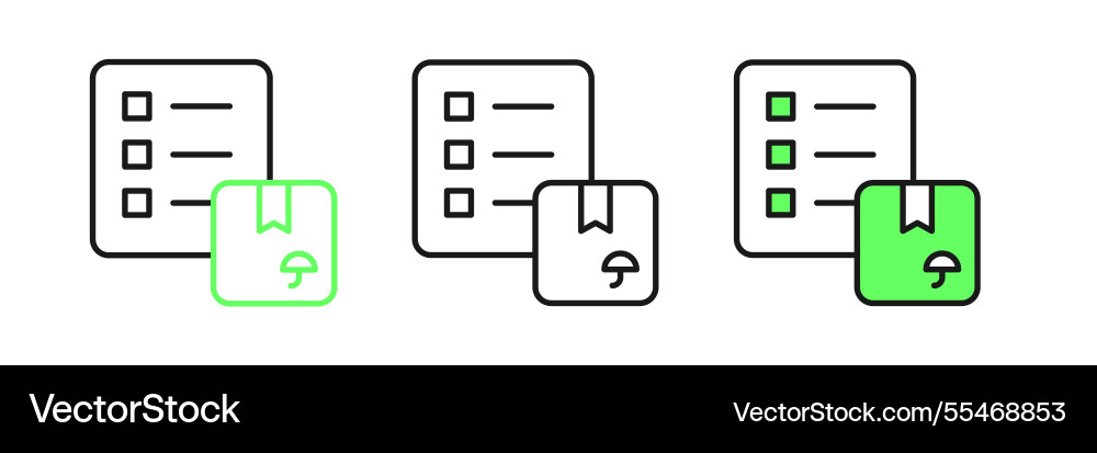 Set line verification of delivery list clipboard Vector Image