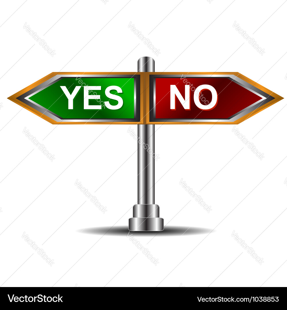 Sign yes Royalty Free Vector Image - VectorStock