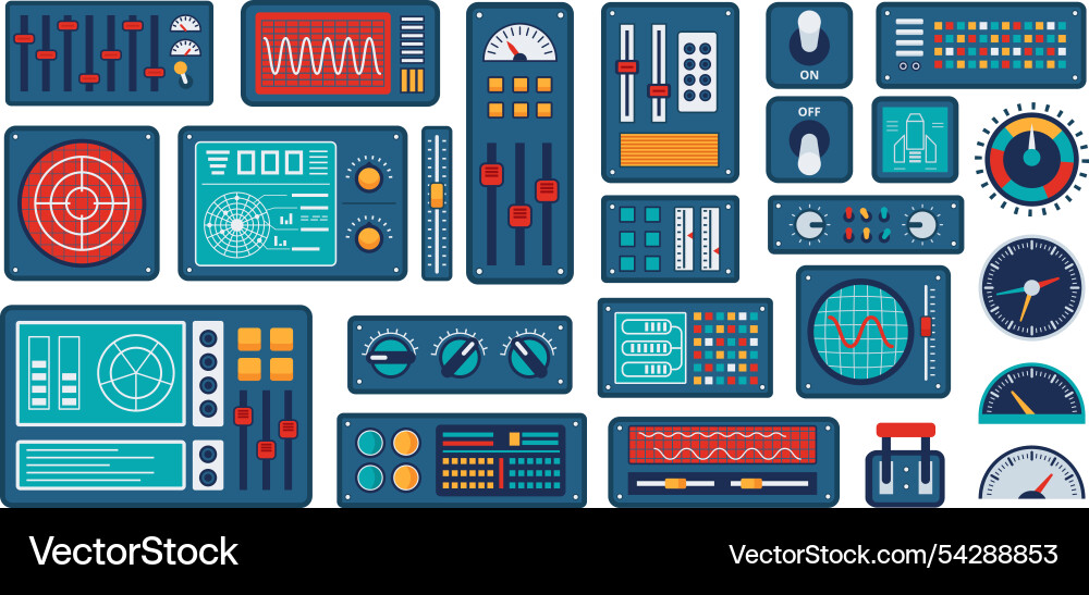 Spaceship Control Dashboard Interface vector image