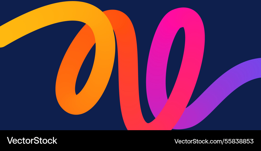 Template with colorful gradient squiggles shapes vector image