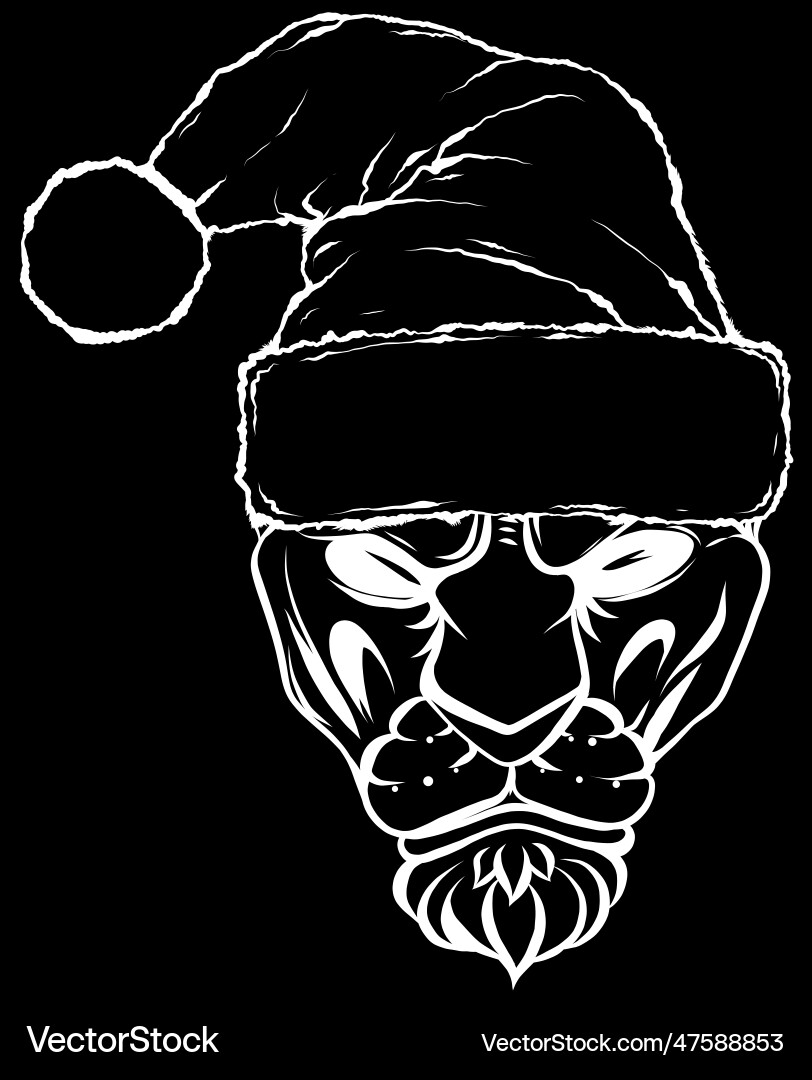 Weiße Silhouette der Weihnachtsferien Löwe Weiße Silhouette der Weihnachtsferien Löwe vektorbild