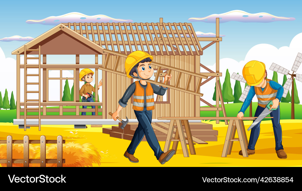 Building construction site background Building construction site background Vector Image
