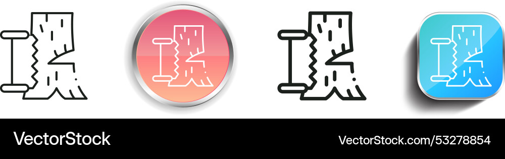 Deforestation icon thin linear regular and button Deforestation icon thin linear regular and button vector image