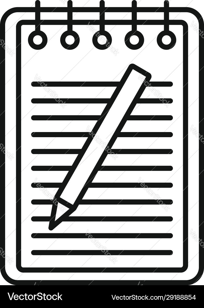 Exam paper notebook icon outline style Exam paper notebook icon outline style vector image