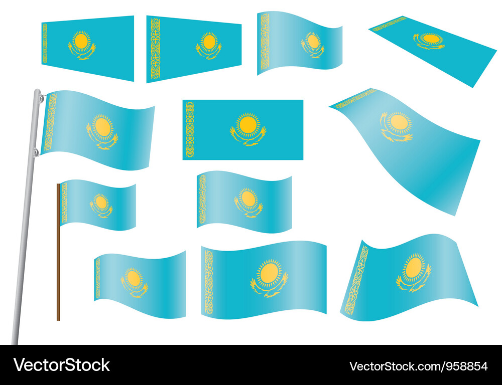 Flag of kazakhstan Vector Image
