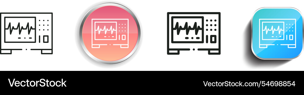 Heart beat icon thin linear regular and button Heart beat icon thin linear regular and button vector image