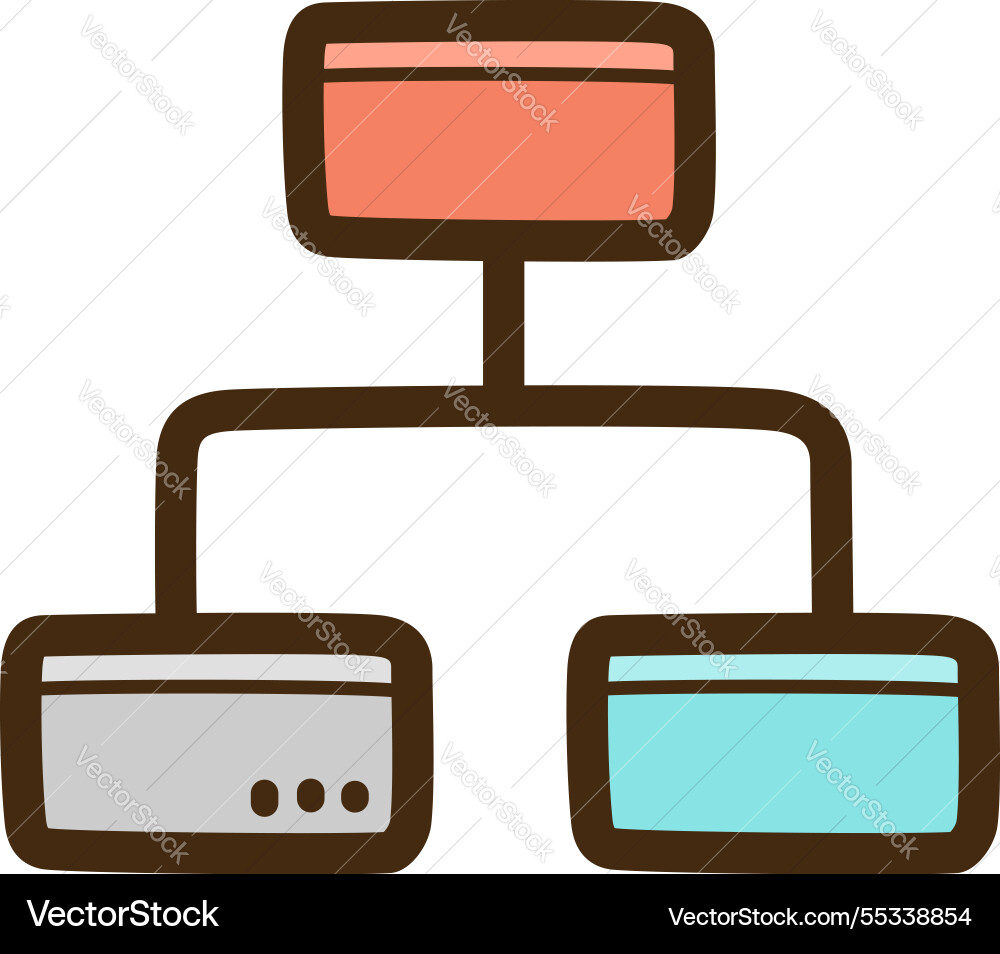 Hierarchy diagram - graph and chart doodle art Vector Image