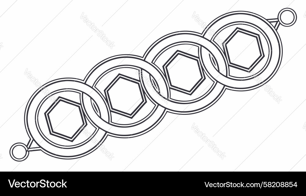Interlocking chain pattern symbol of strength Vector Image