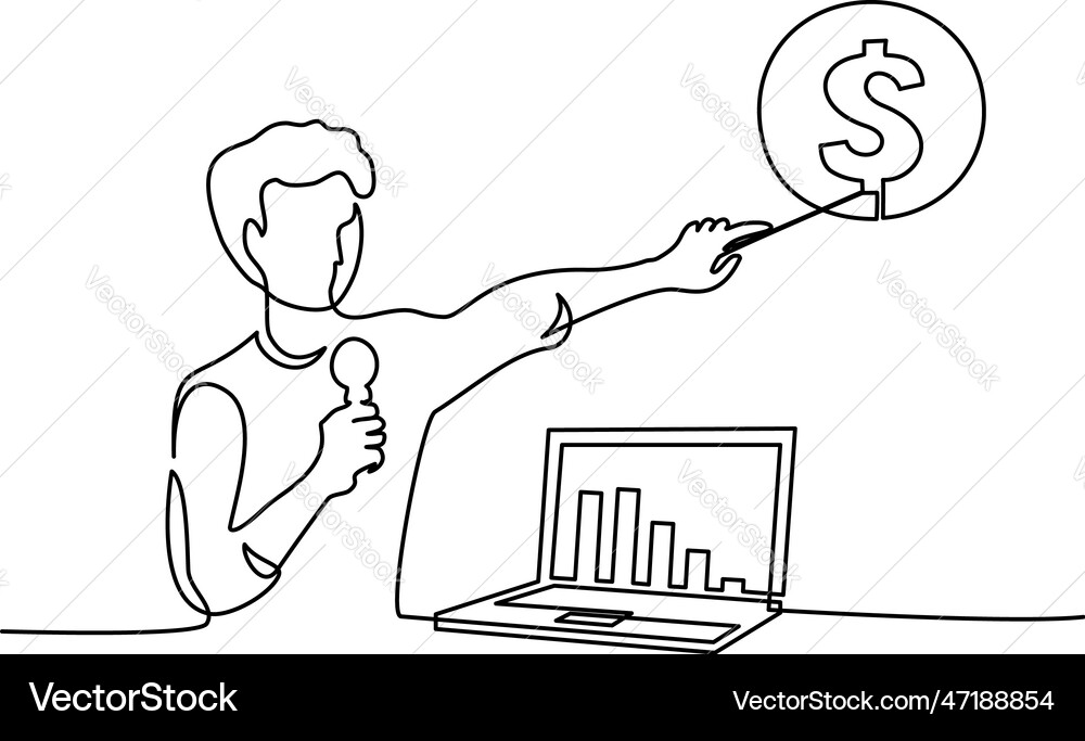 Man Creating Financial Report vector image