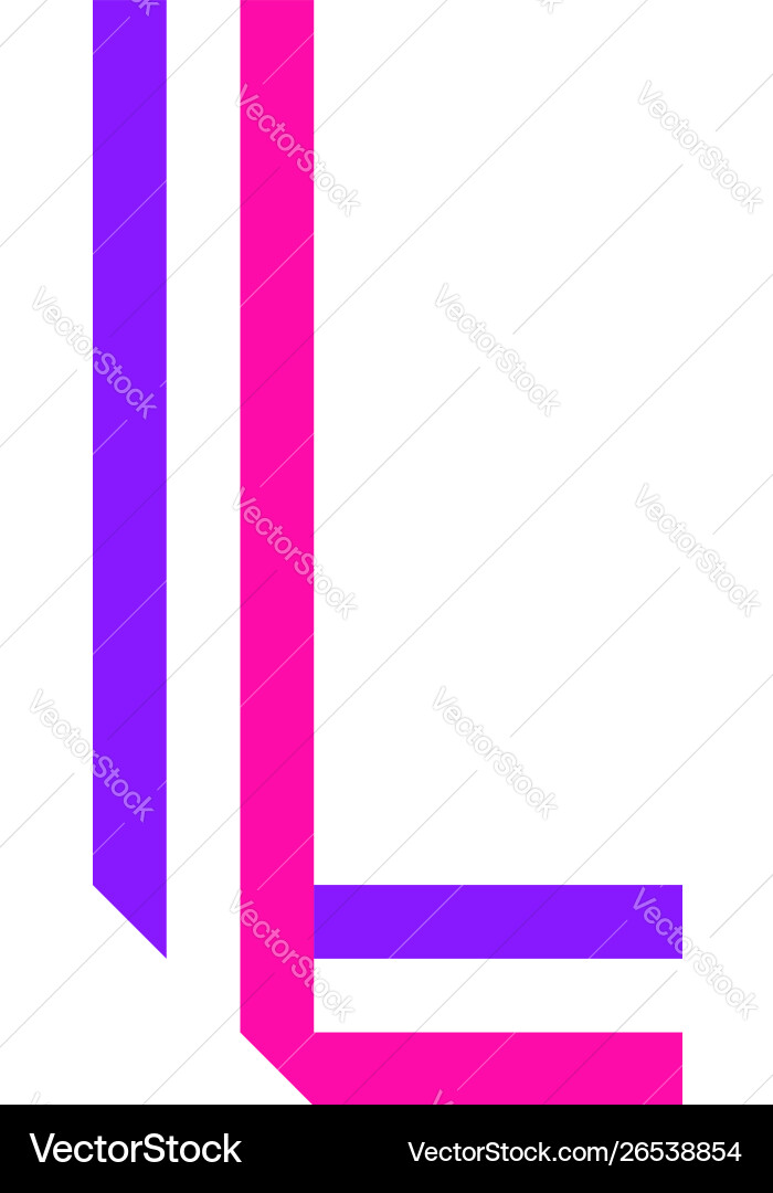 New font folded from two paper tapes Vector Image