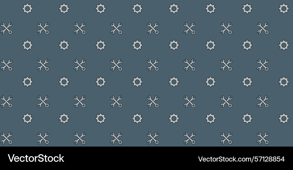 Tools and gears on dark backdrop Vector Image