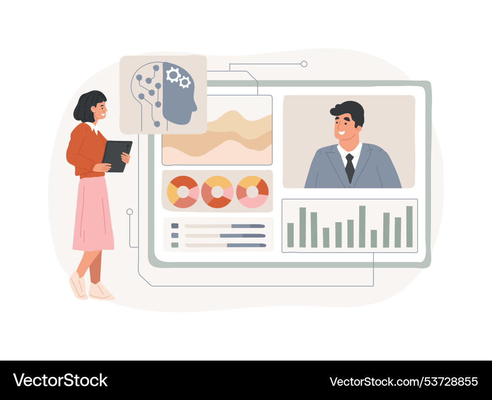 Ai-optimized hr data analytics abstract concept Ai-optimized hr data analytics abstract concept vector image