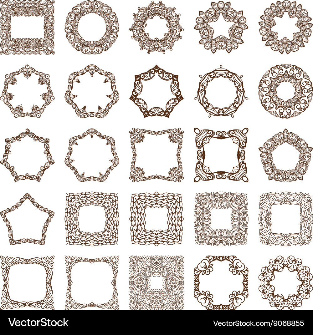 Big set of simple linear monograms Vector Image