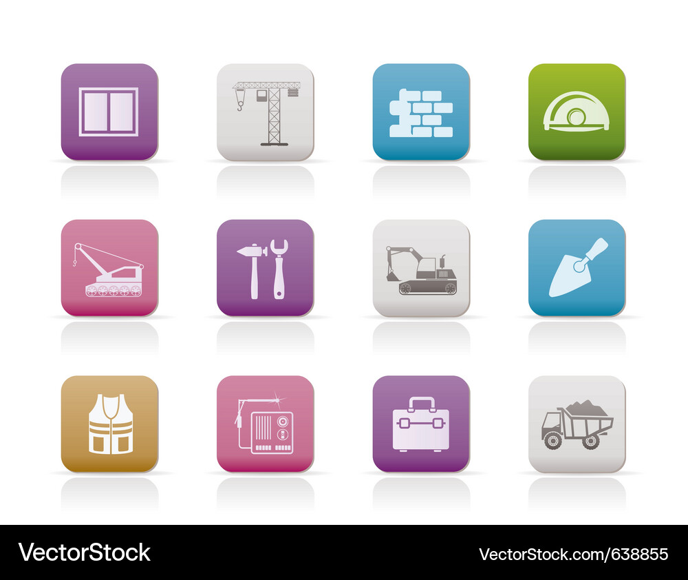 Building and construction icons Vector Image