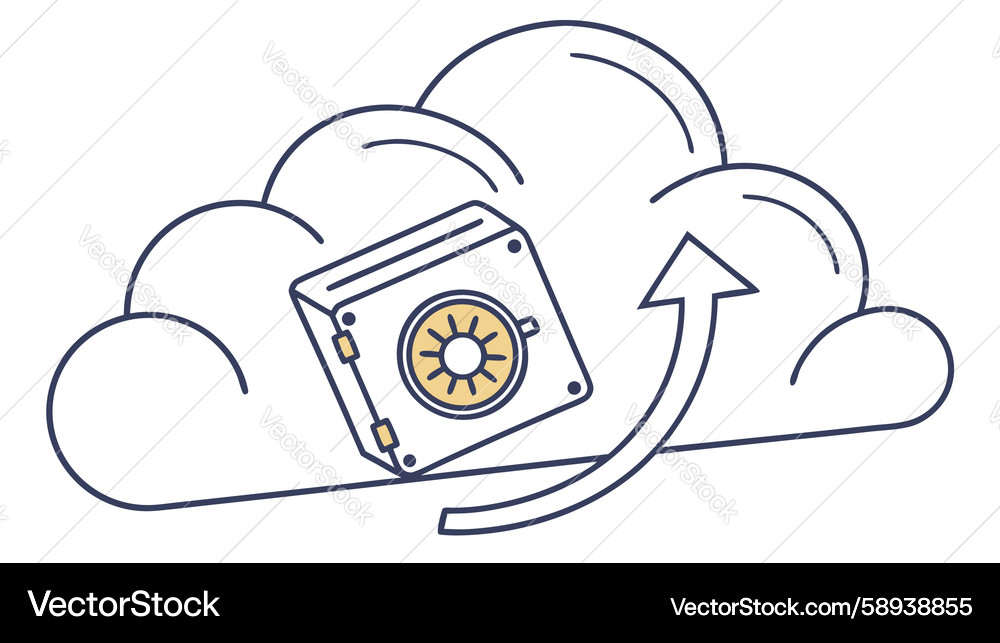 Cloud data sync and upload process icon design Vector Image