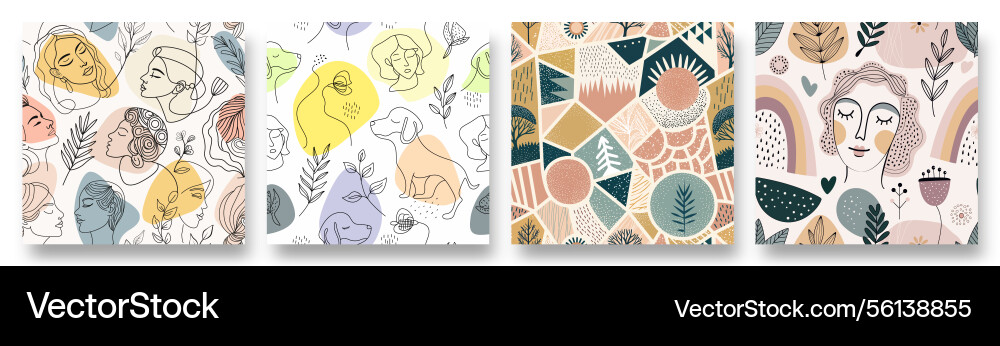 Exploration of artistic patterns featuring nature Exploration of artistic patterns featuring nature vector image