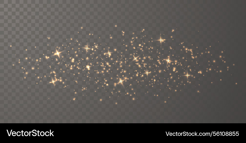 Festive sparkling gold dust glowing bokeh Vector Image