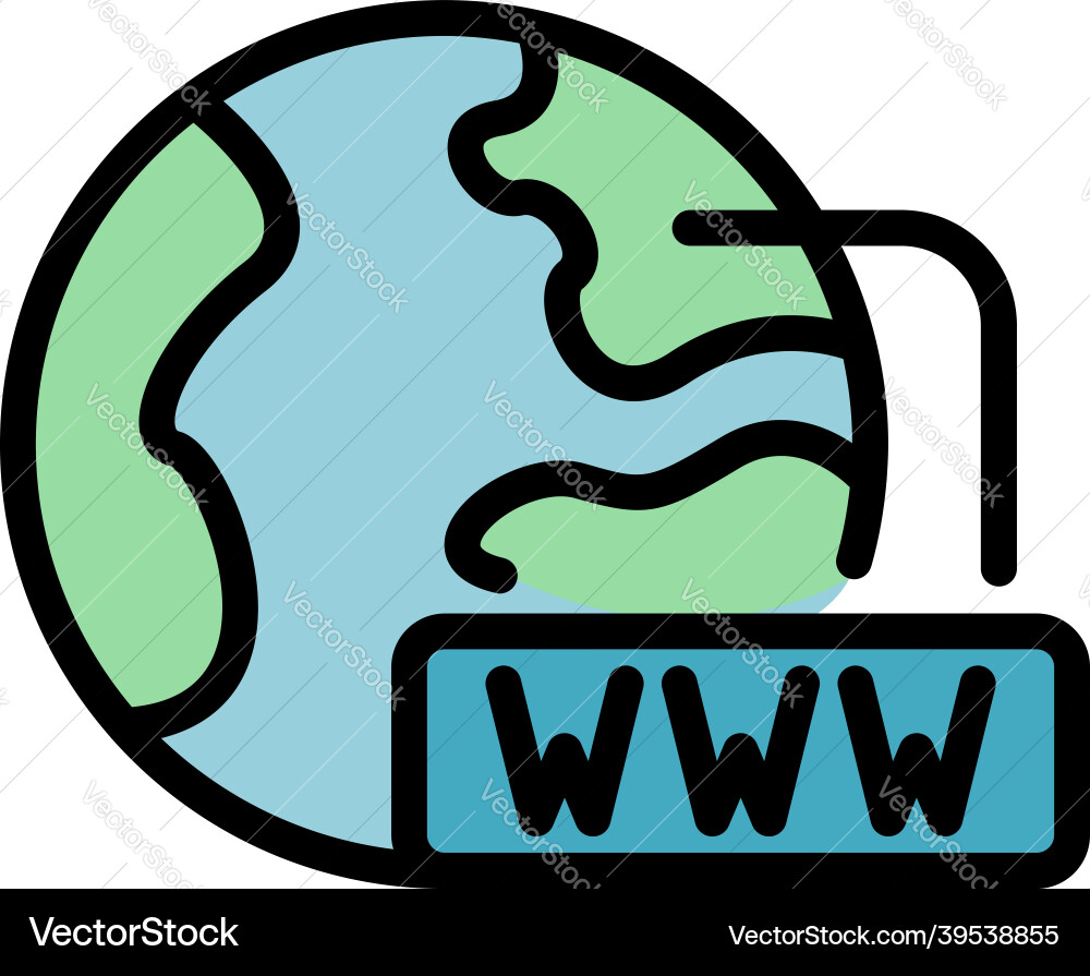 Global internet interaction icon color outline Global internet interaction icon color outline vector image
