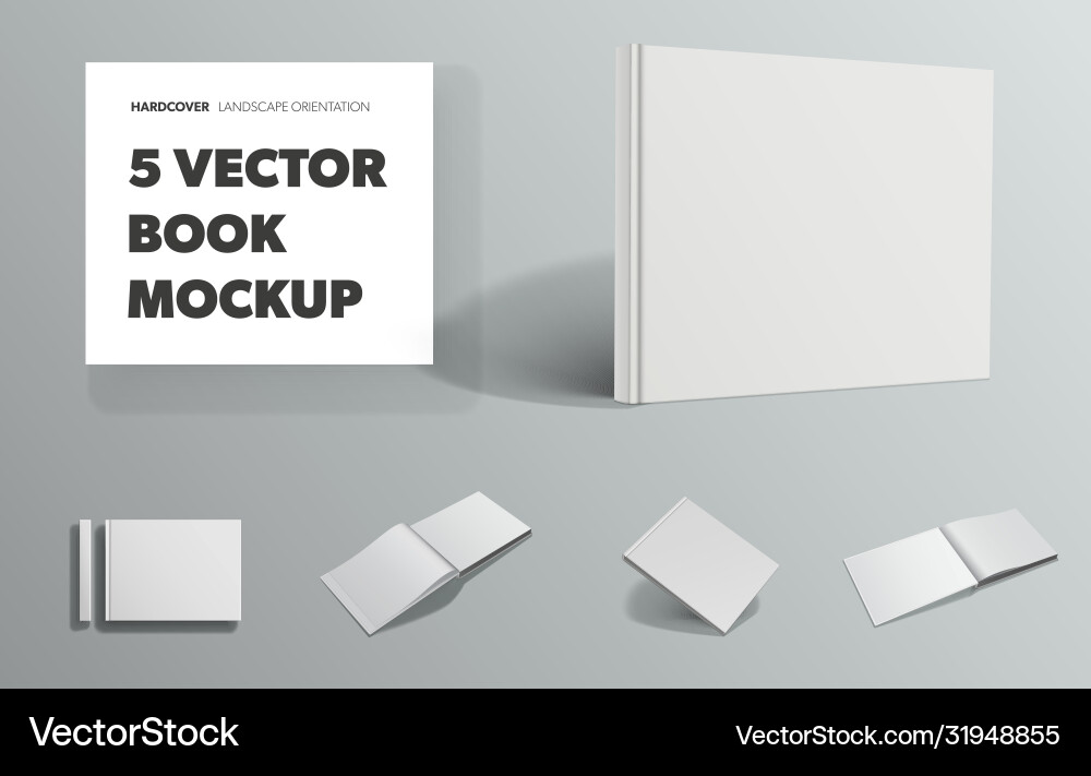 Mockup blank book in white hardcover Mockup blank book in white hardcover vector image