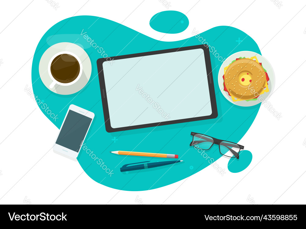 Modern Desk with Tablet vector image