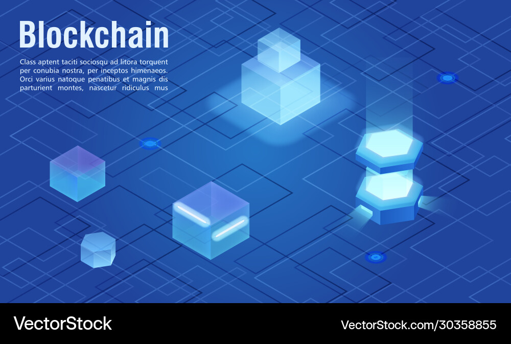 Modern virtual digital technology blockchain vector image