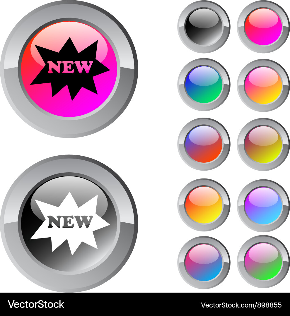 New multicolor round button Vector Image