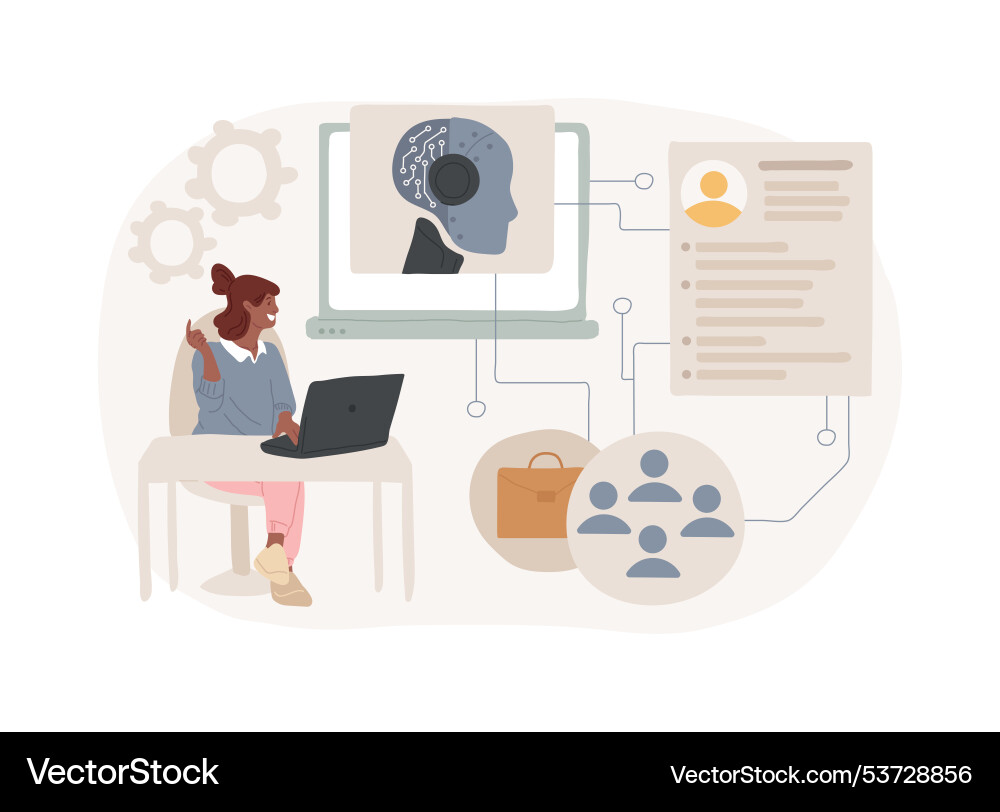 Ai-powered onboarding process abstract concept Ai-powered onboarding process abstract concept vector image