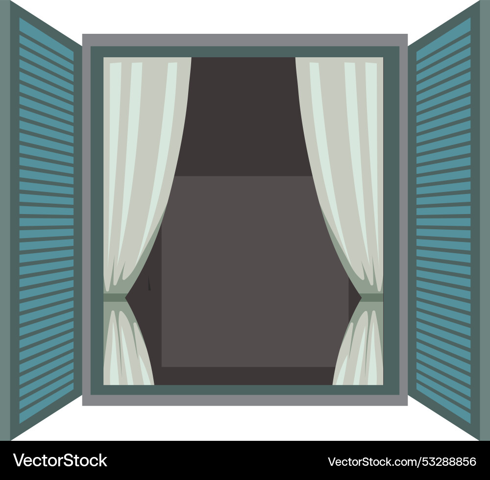 An open window with curtains An open window with curtains vector image