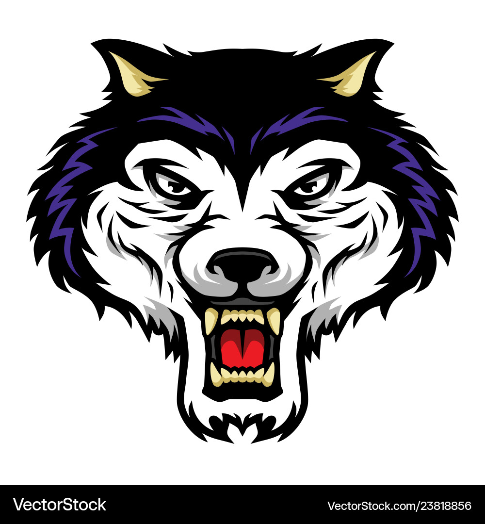 Cartoon Roaring Wolf Mascot Vector Image