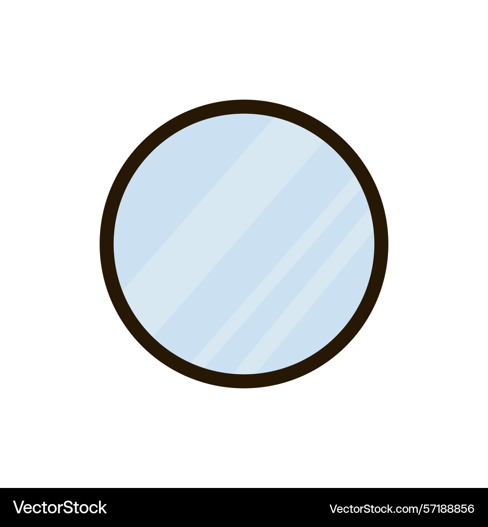 Circular mirror with a simple design reflecting Vector Image