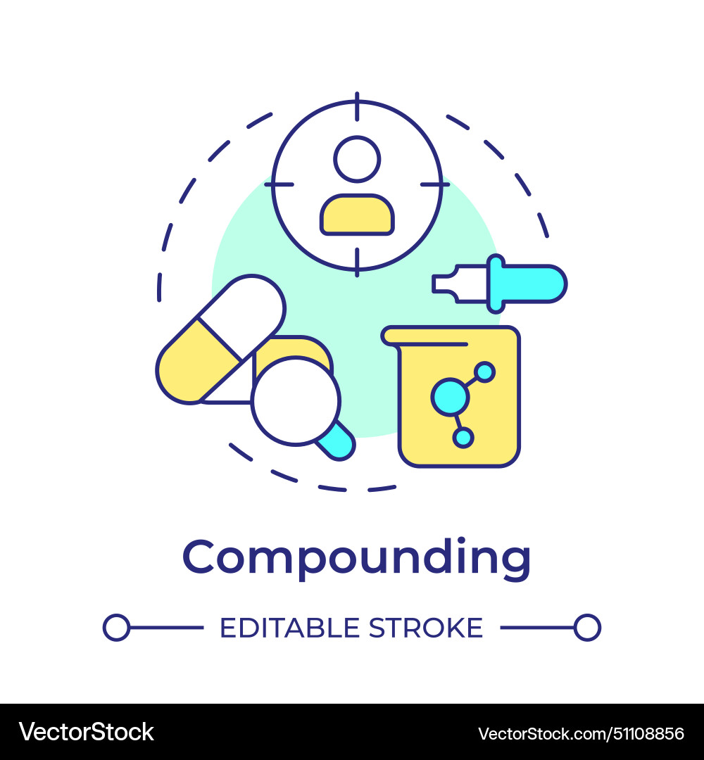 Compounding multi color concept icon Royalty Free Vector