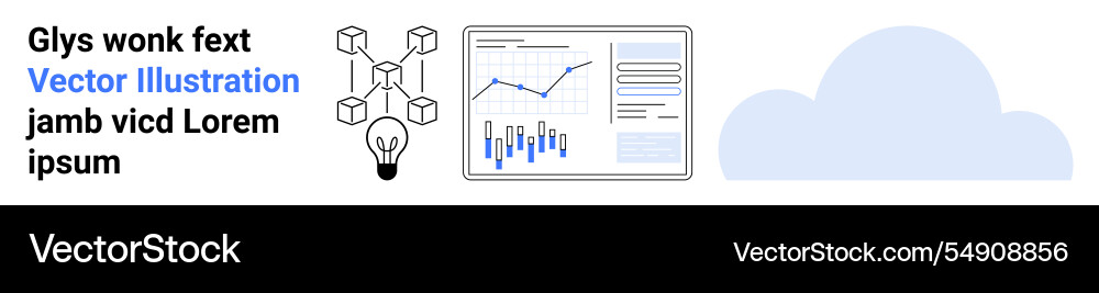 Data analysis and cloud computing concepts Data analysis and cloud computing concepts vector image