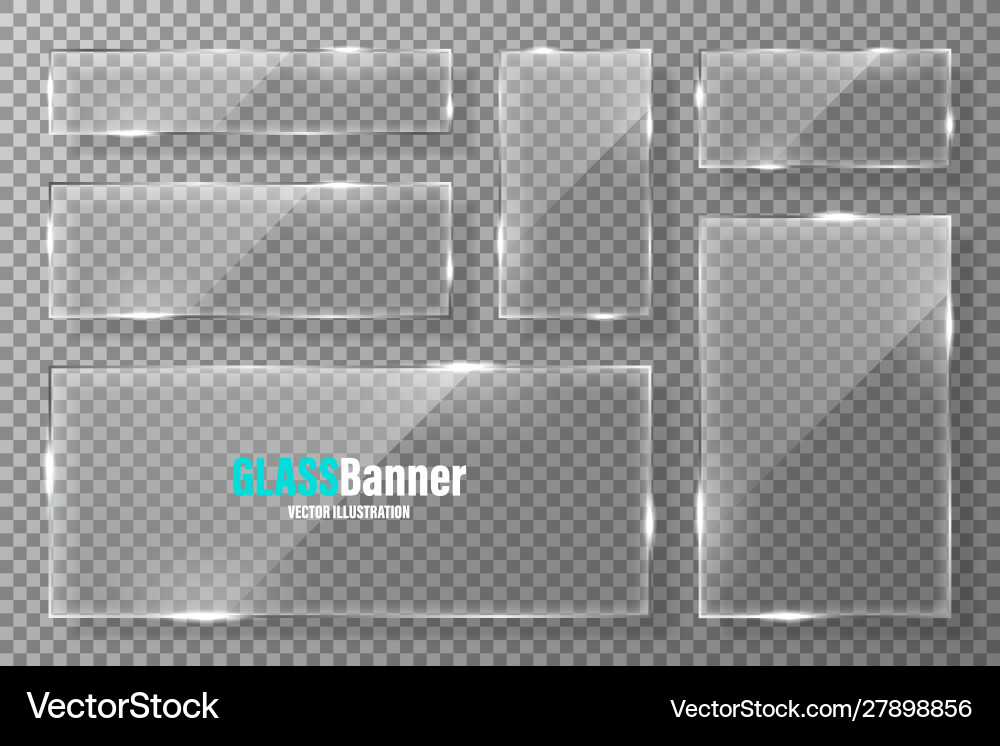 Glasrahmen Kollektion realistisch transparent Glasrahmen Kollektion realistisch transparent vektorbild