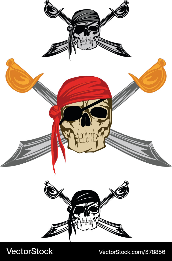 Skull and Crossed Sabres vector image