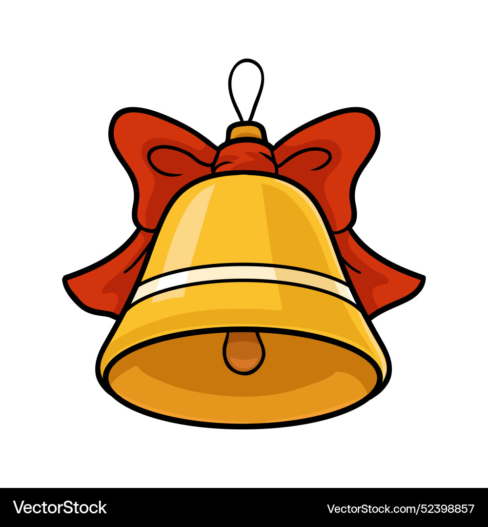 Cartoon for kids christmas bell with a bow Cartoon for kids christmas bell with a bow Vector Image