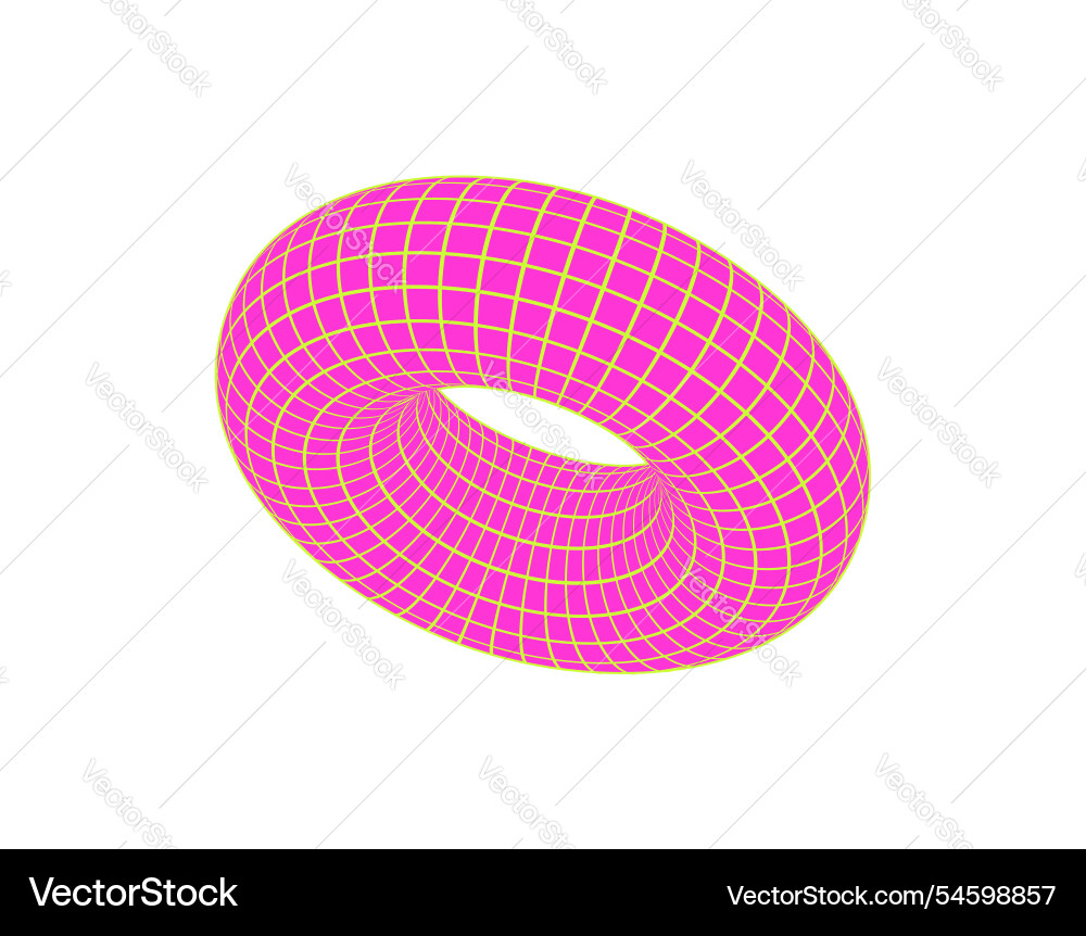 Cyberpunk 3d mesh torus patch Cyberpunk 3d mesh torus patch vector image
