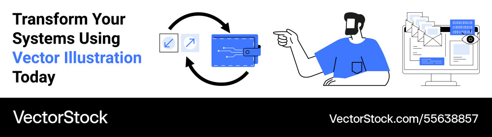 Digital workflow automation with visual tools Digital workflow automation with visual tools vector image