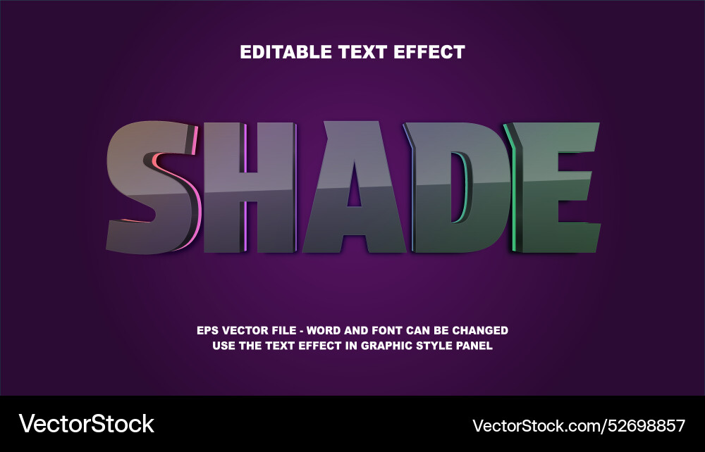 Editable text effect cyber 3d template Vector Image