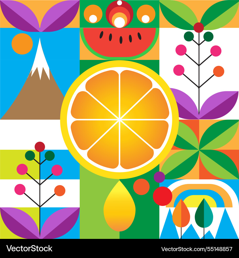 Fruit pattern geometry Vector Image
