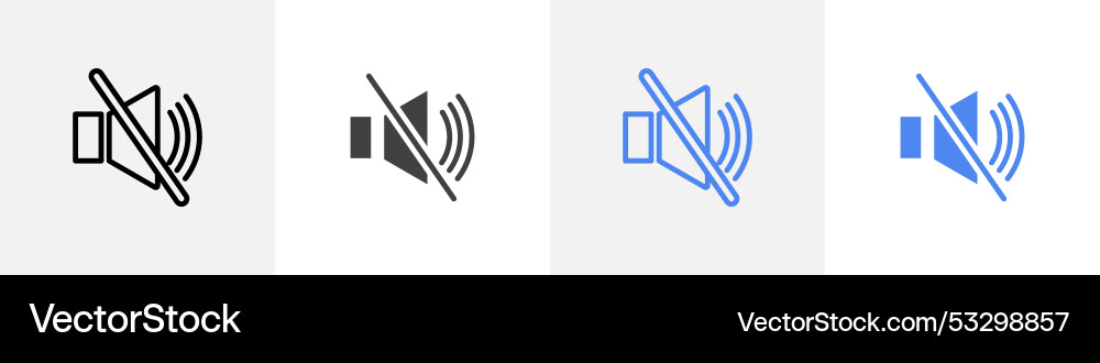 Keine Sound-Icon-Set-Nutzung für Web-ui oder App Keine Sound-Icon-Set-Nutzung für Web-ui oder App vektorbild