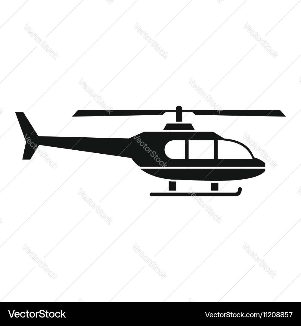 Military helicopter icon simple style vector image