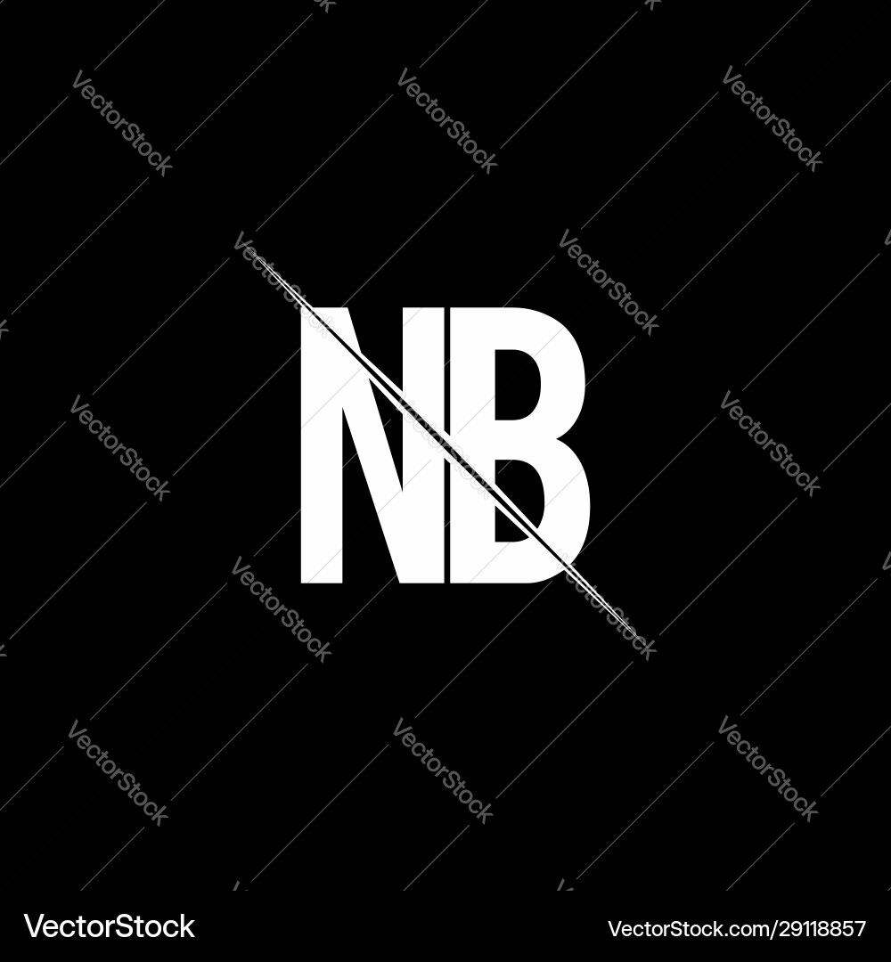 Nb logo monogram with slash style design template Nb logo monogram with slash style design template Vector Image