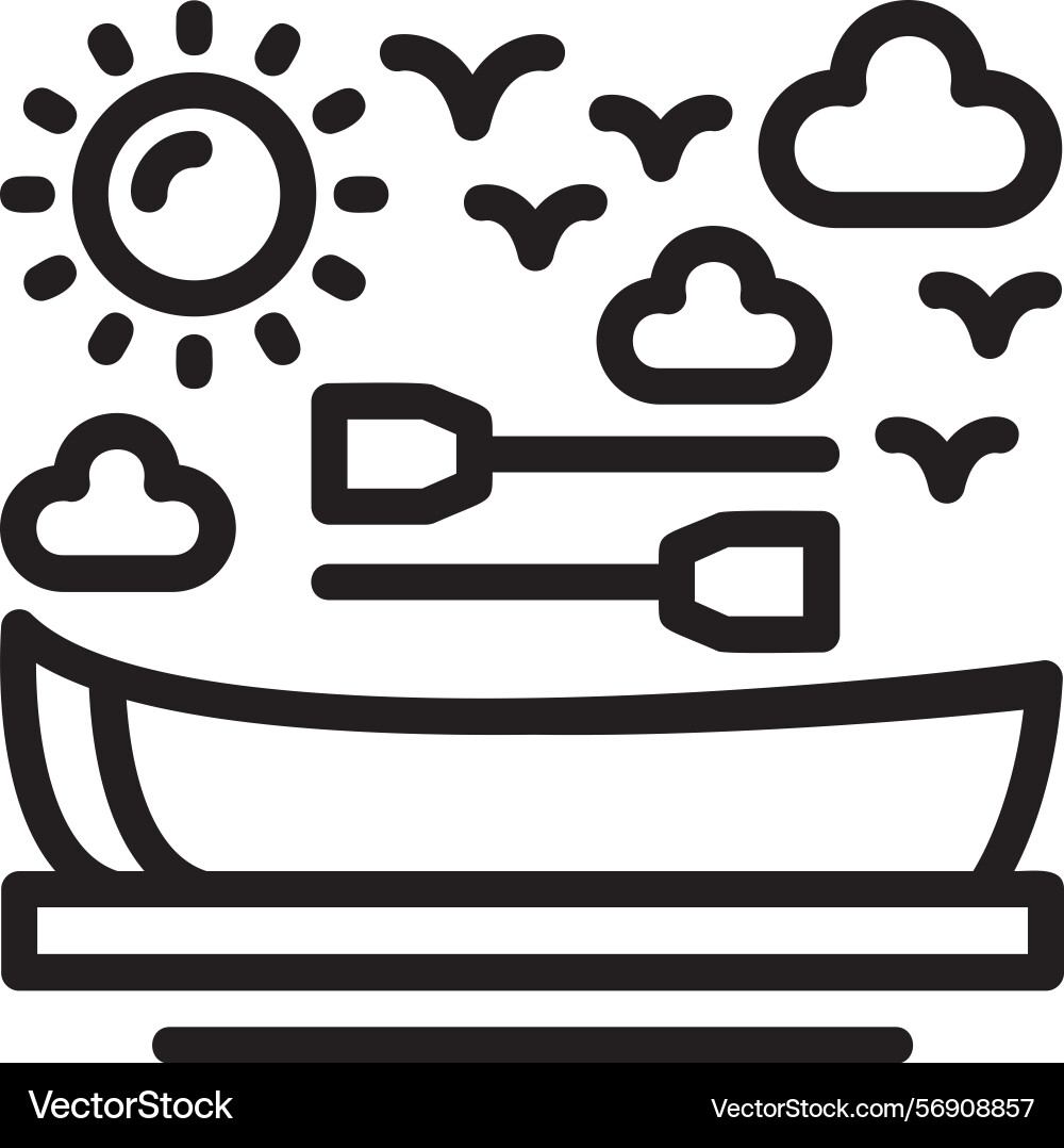 Rowboat linear style icon design Vector Image
